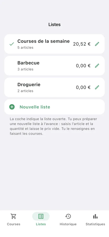 Mitrechner&nbsp;: listes de courses pr&eacute;par&eacute;es
